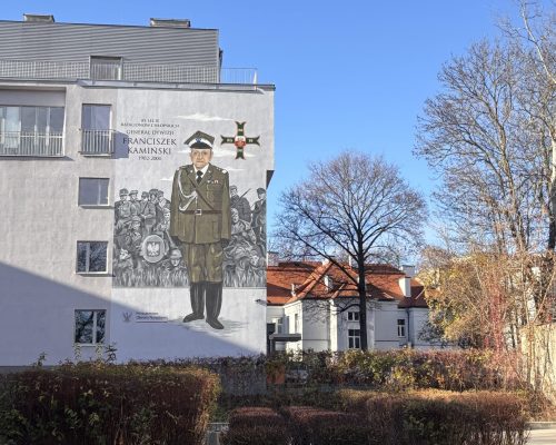 Mural na elewacji budynku w Lublinie.