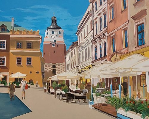 Mural kamienice, stare miasto